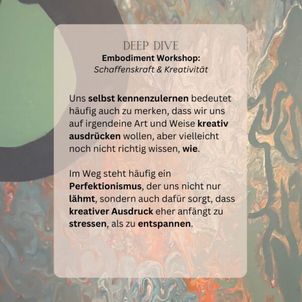 DEEP DIVE Workshop: Schaffenskraft & Kreativität - on demand